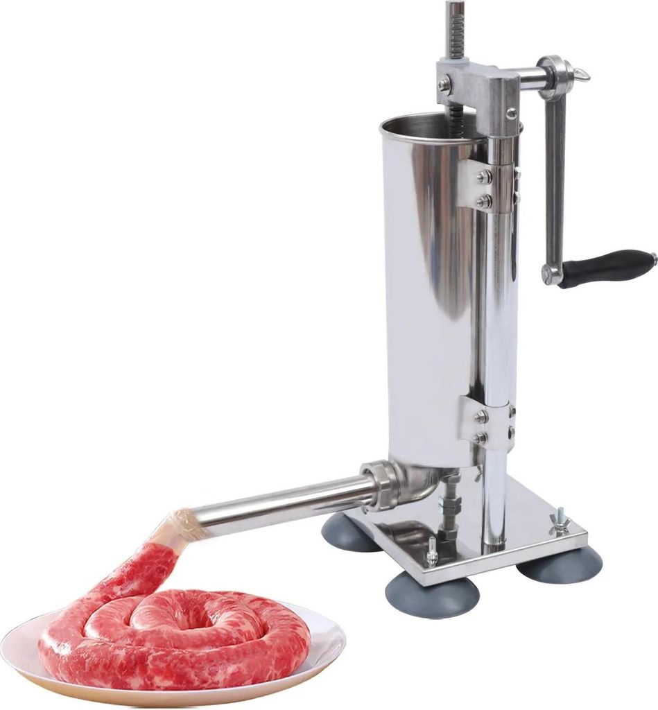 Wurstfüller / Wurstfüllmaschine - Manuell Vertikal - Edelstahl - Kapazität 2,7 kg - Silber