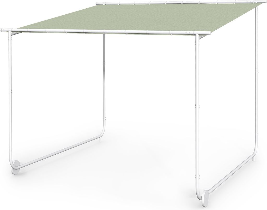 Blumfeldt Pergola, Metall Pavillon mit Polyester Schiebedach und Bodenrollen, Sonnensegel mit Gestell, Mobile Überdachung Freistehend, Sonnenschut...