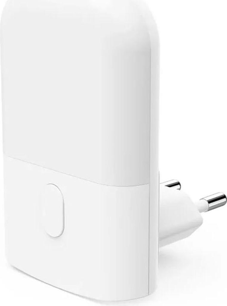 A white LED night light with a European plug.