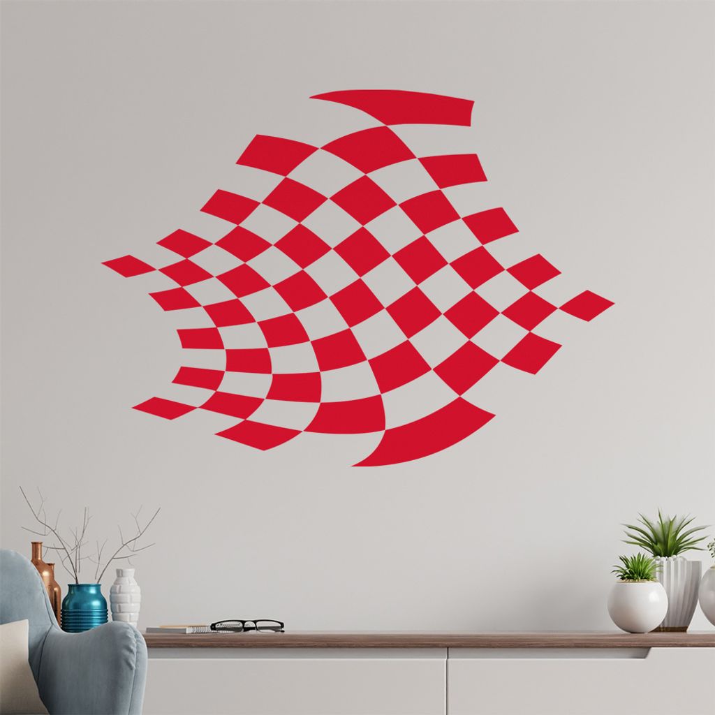 Karo verzerrt Wandtattoo in 6 Größen - Wandaufkleber Wall Sticker - Dekoration, Küche, Wohnzimmer, Schlafzimmer, Badezimmer