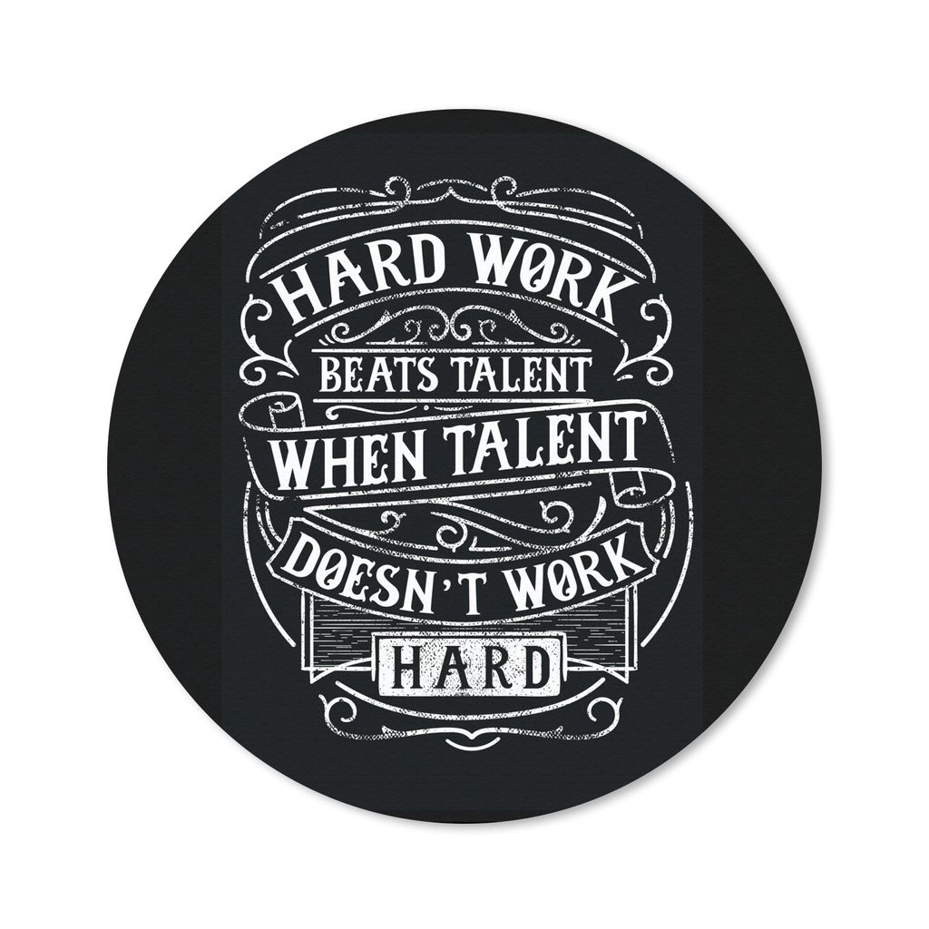 MuchoWow Mauspad Mousepad Arbeit - Retro - Zitat 30x30 cm - Mousepads - Maus Mat - Pad - Mausunterlage - Tischunterlage - Schreibtischmatten