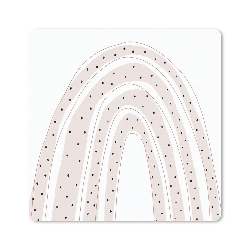MuchoWow Mauspad Mousepad Regenbogen - Tupfen - Pastell 20x20 cm - Mousepads - Maus Mat - Pad - Mausunterlage - Desk Mat - Bureauartikeln