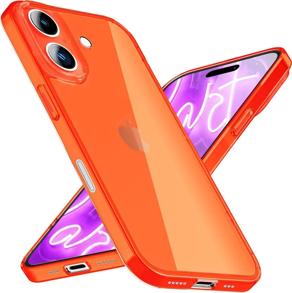 NALIA Cover Neon Arancione iPhone 16 - Custodia Silicone Originale