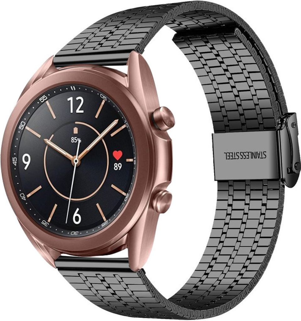 Strap-it Edelstahlarmband - Kompatibel mit Samsung Galaxy Watch 3 Armband 41mm Ersatzarmband Edelstahl - Verstellbarer Verschluss - Hochwertiges Ma...