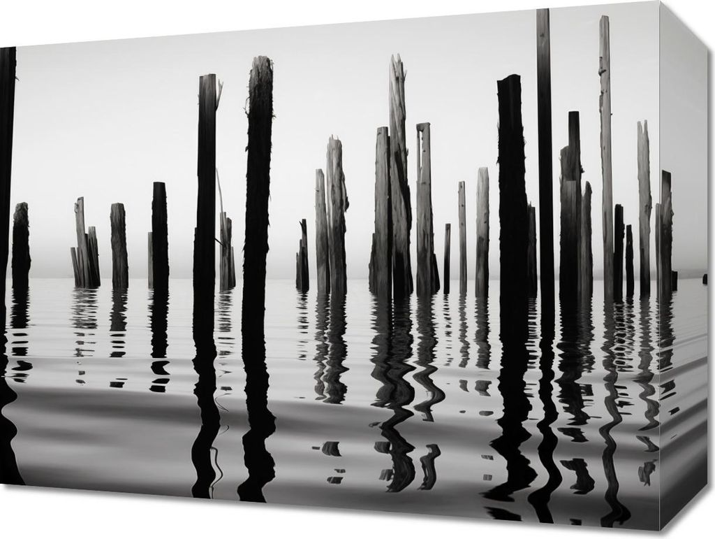 Bild 40x30cm Reflexionen über Wasser