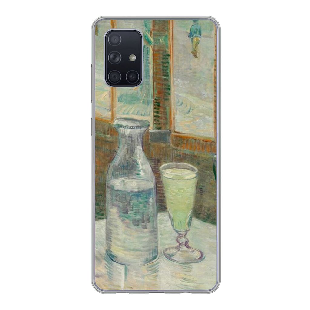 MuchoWow Handyhülle Schutzhülle Hülle für Samsung Galaxy A51 Couchtisch mit Absinth - Vincent van Gogh Silikon Softcase Handy Hülle - Schutz...