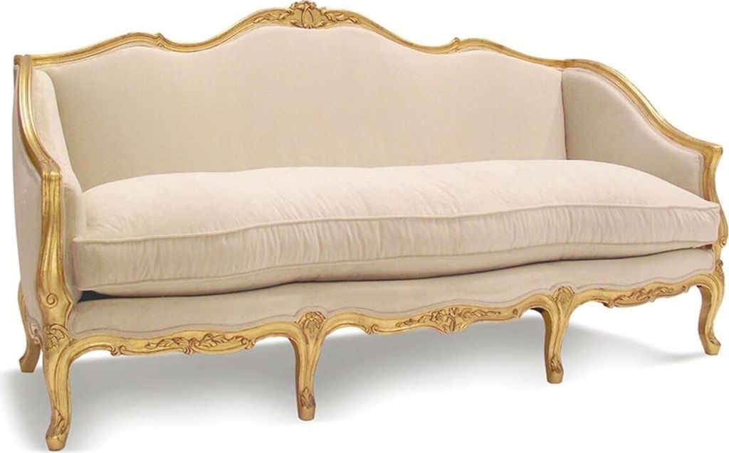 Casa Padrino Luxus Barock Hotel & Wohnzimmer Sofa Beige / Gold 195 cm - Italy