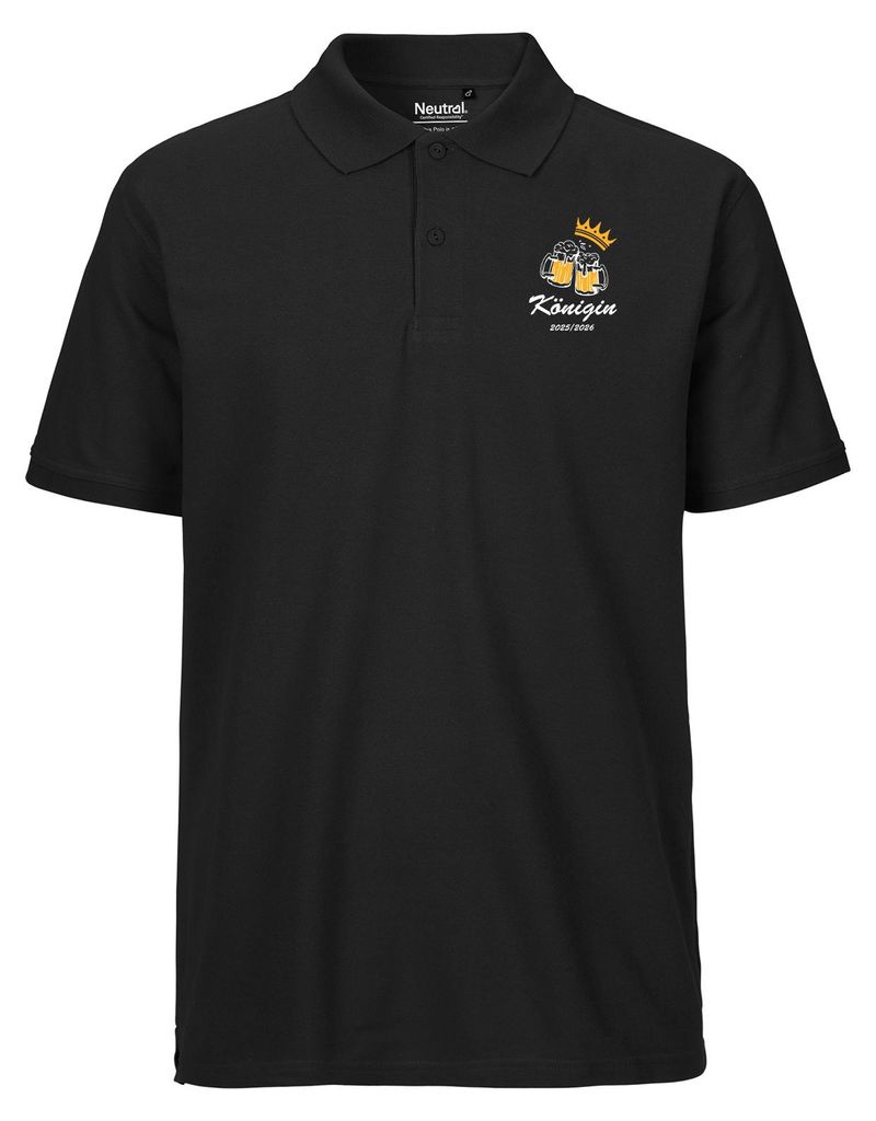 Huuraa Herren Polo Shirt Königin 2025/26 Schützenfest 3XL Black Bio Baumwolle Fairtrade Poloshirt Geschenkidee