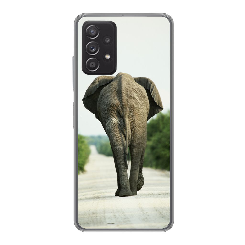 MuchoWow Handyhülle Schutzhülle Hülle für Samsung galaxy a73 Elefant - Kröte - Tiere - Natur Silikon Softcase Handy Hülle - Handyhülle