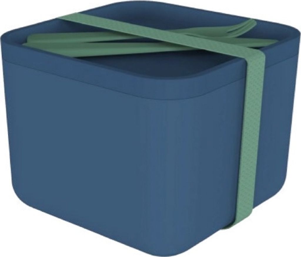Lunchbox, Salat, groß mit Besteck, blau - HIP