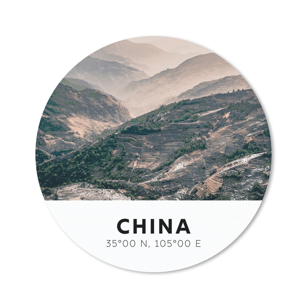 MuchoWow Mauspad Mousepad China - Berge - Asien - Sommer 50x50 cm - Mousepads - Maus Mat - Pad - Mausunterlage - Vinyl