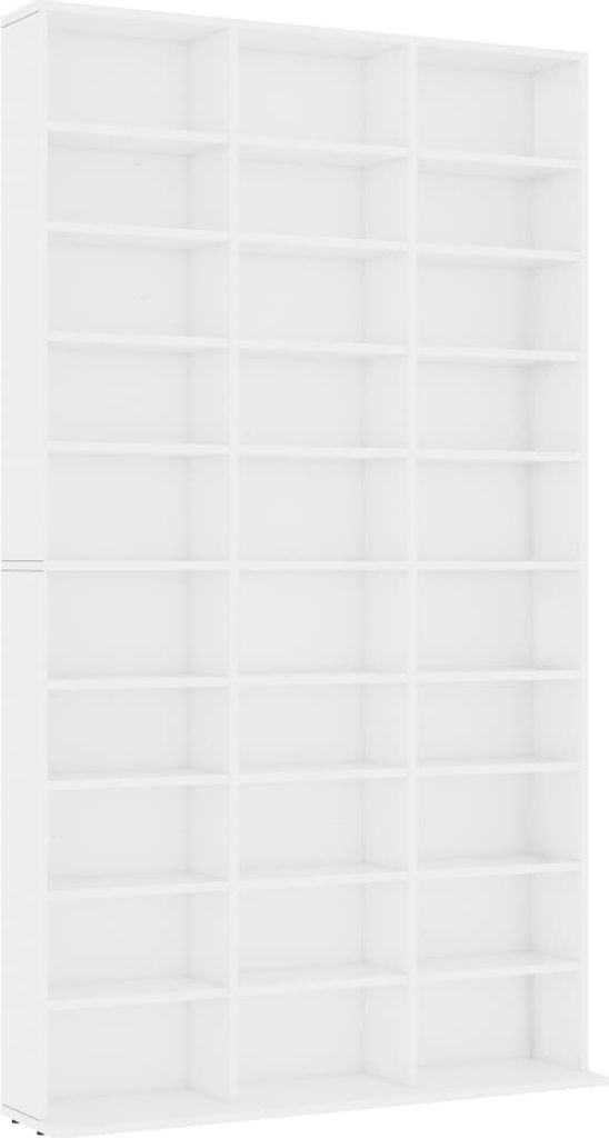 vidaXL Skriňa na CD biela 102x16x177,5 cm Materiál drevo Obrázok produktu 4