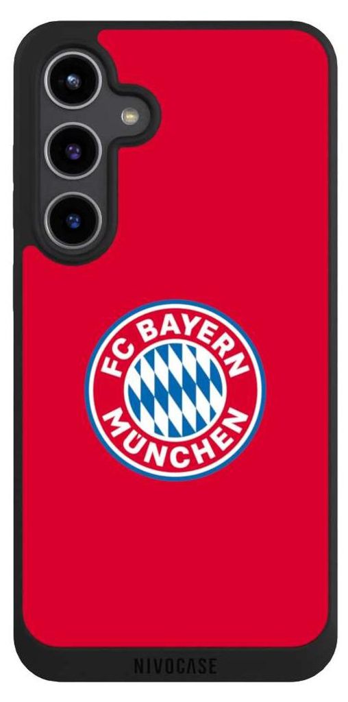 NIVOCASE Handyhülle für Samsung Galaxy S24+ Hülle NIVOpure Case Schwarz FC Bayern München FCB Logo