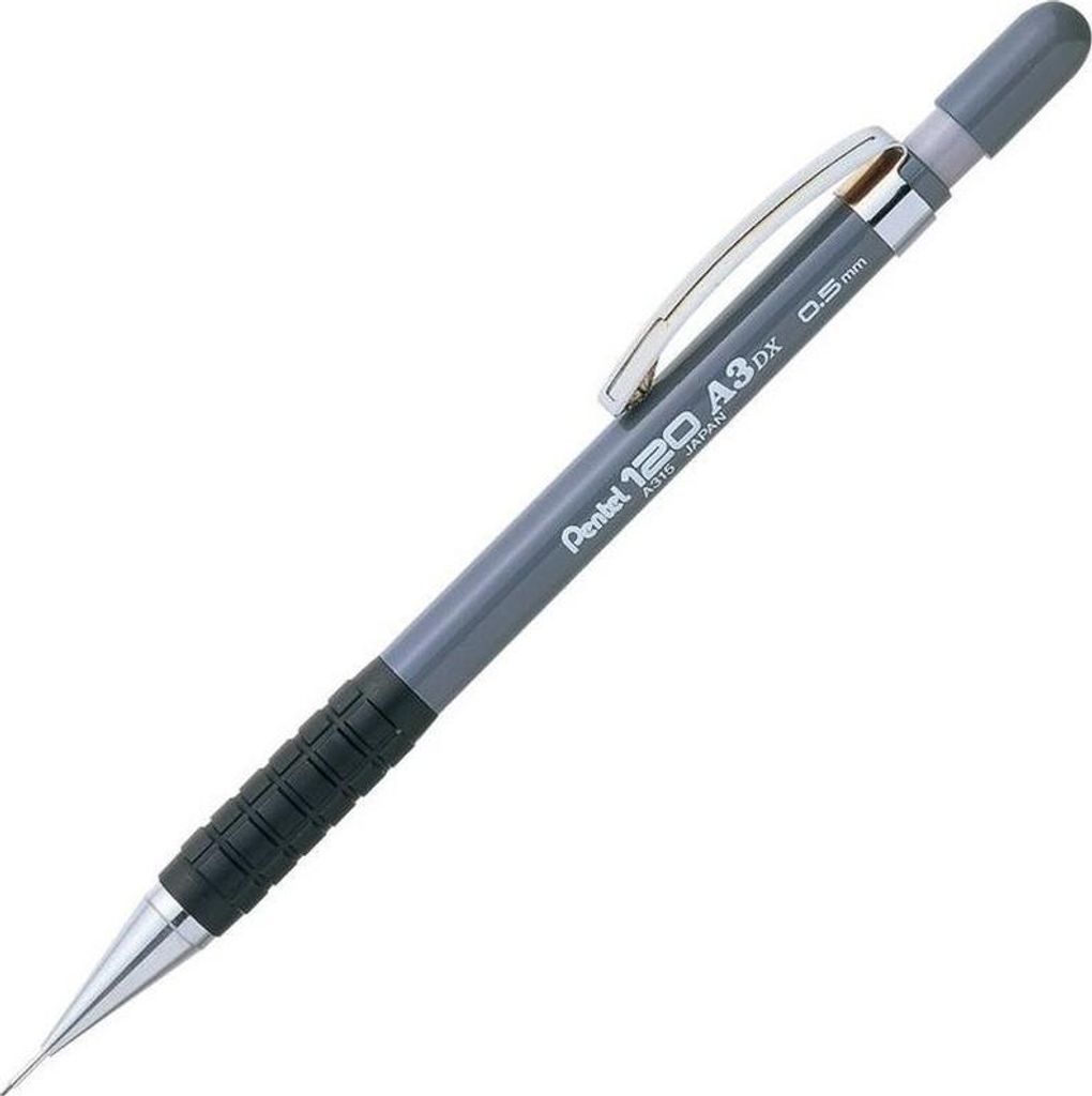 Pentel 120 A3, Černá, Plast, Guma, Černá, HB, 0,5 mm, Obrázek produktu 
