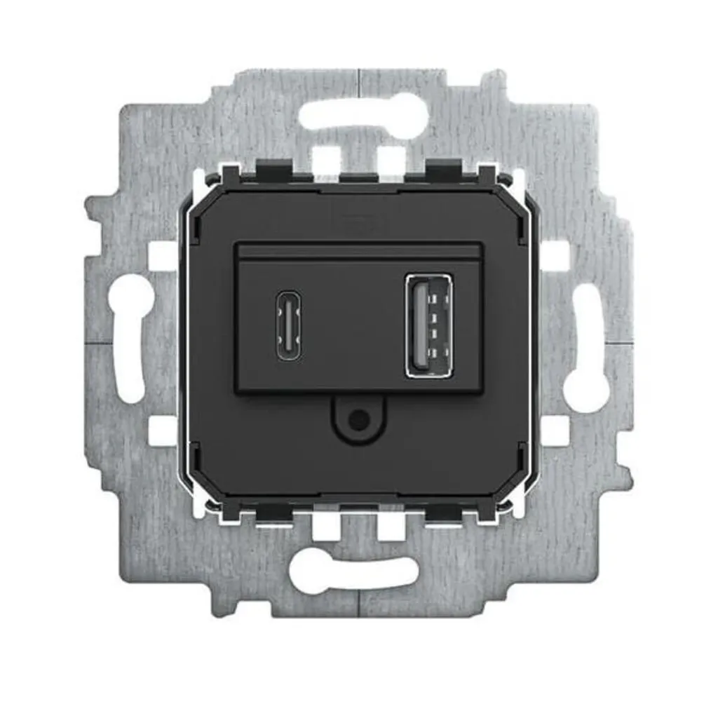 Prise chargeur USB double port A et C encastrable Busch-Jaeger 6475 U