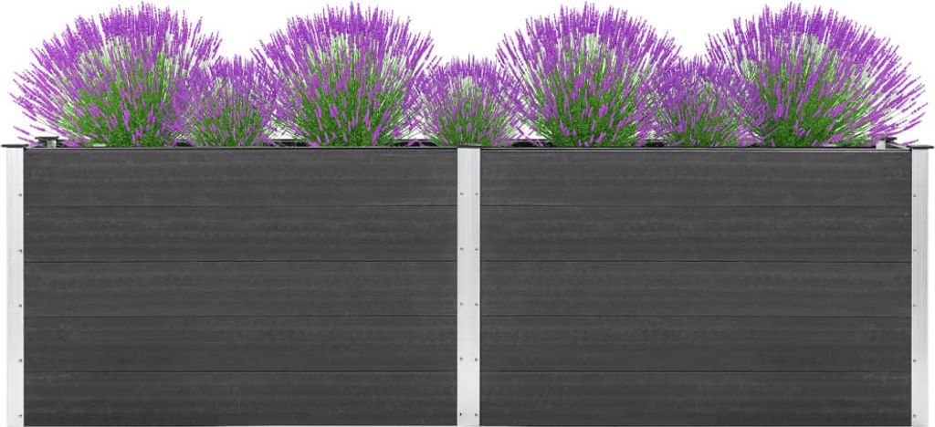 "Spring Sale"Garten-Hochbeet - Moderne und langlebige - Pflanzgefäß/Blumen- oder Kräuterbeet - 200x100x91cm WPC Grau Promotion414133 - Beete