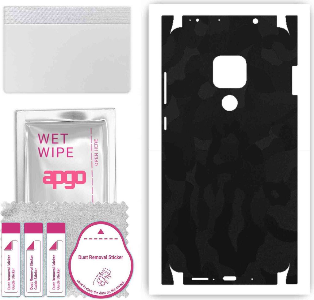 apgo Rückseite + Seiten Schutzfolie, Skin, kompatibel mit Huawei Mate 20, Hinten Displayschutzfolie aus Vinylfolie, kratzfest, einfache Montage - ...