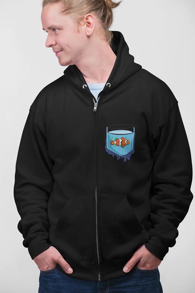 D&B Uni Hoodie ZIPPO00012 Fish Schwarz-Größe XL
