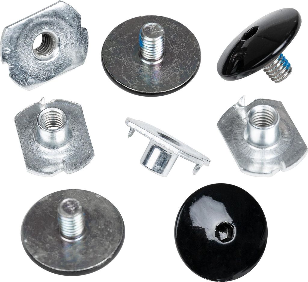 USD Cuff Schrauben Set für Sway & Zoom Skates – 4 Schrauben + 4 Anti-Rivets – Schwarz – Ersatzteil für Inline Skates – Passend für alle ...
