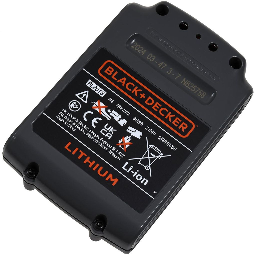 Batterie Black & Decker 18V 2.0Ah pour pour outils de Image du produit 