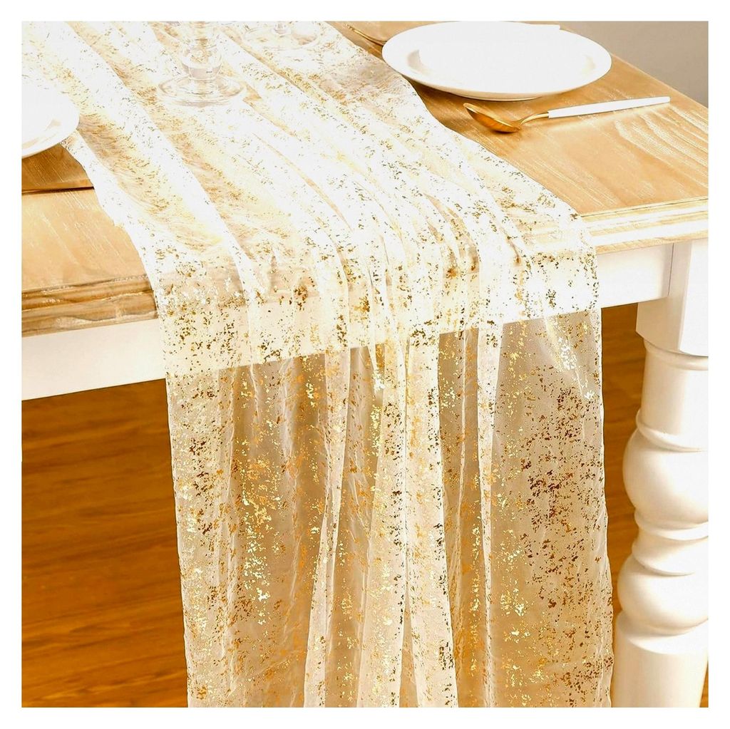 Tischläufer in Gold für Hochzeiten, 70cm x 4m, geeignet für verschiedene Anlässe