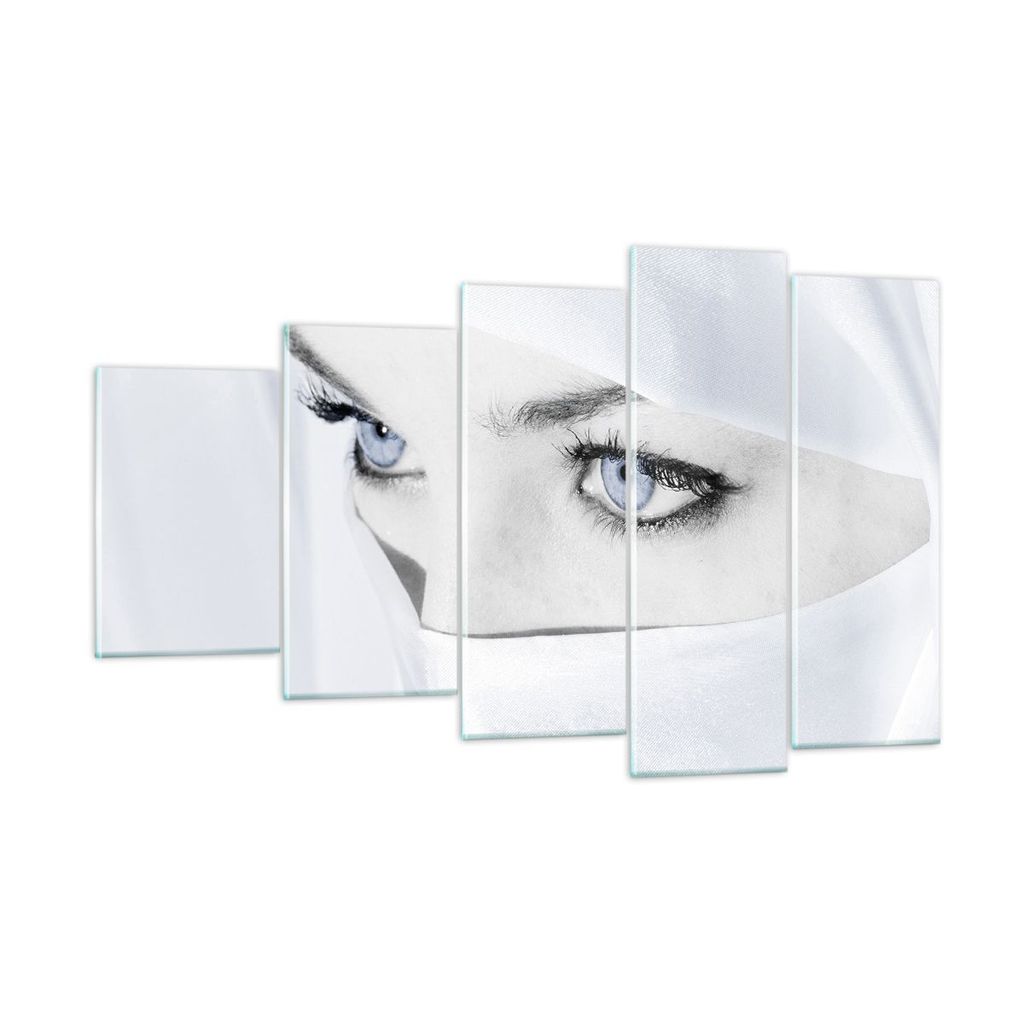 Bilder auf glas - Schönheit Gesicht Mädchen Mode - 100x60cm - Glasbilder - Wandbilder - Kunstdruck - zum Aufhängen bereit - Wanddekoration aus G...