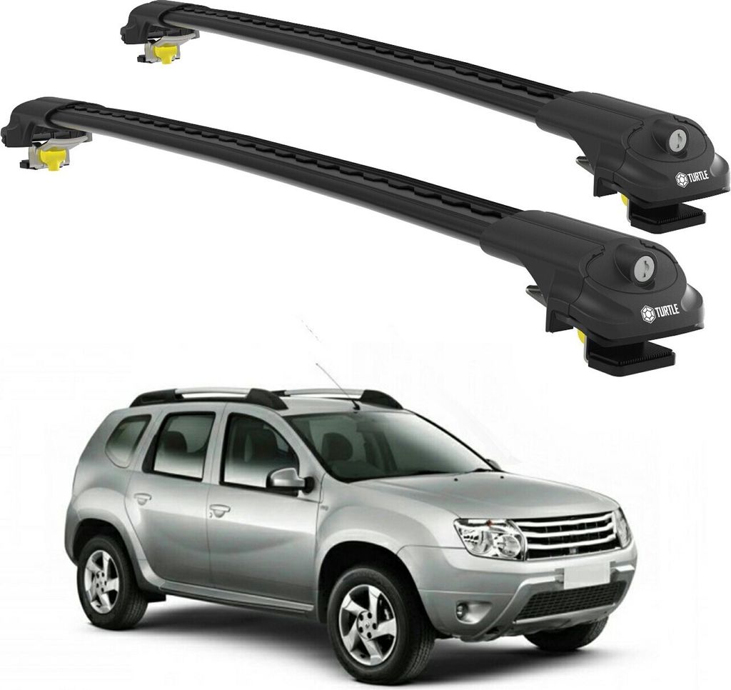TURTLE DACHTRÄGER AIR-1 DACIA DUSTER HS 2010 - 2013 (Raised Rails) , Schwarz