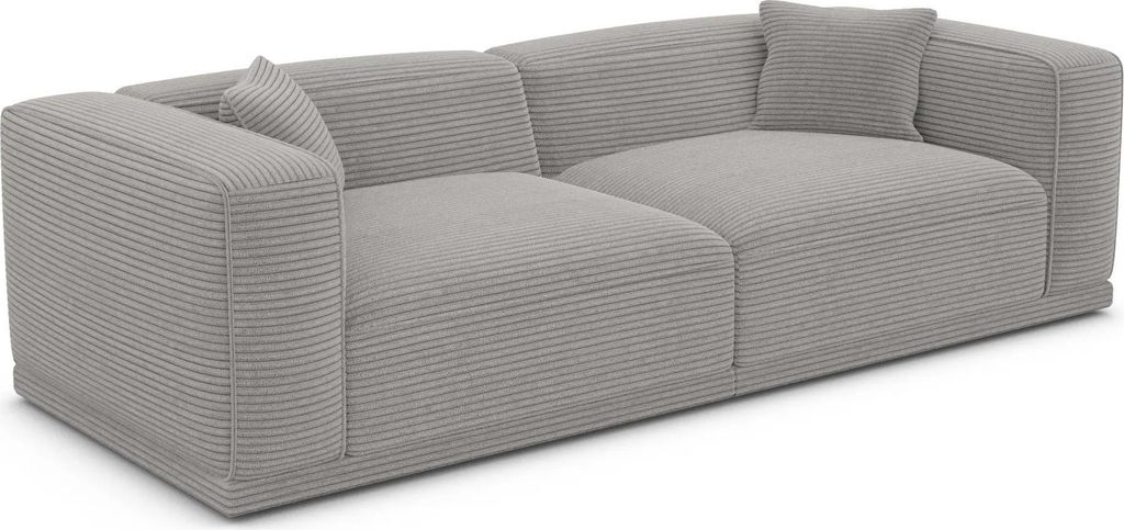 Cord 4-Sitzer Couch Diora Hellgrau
