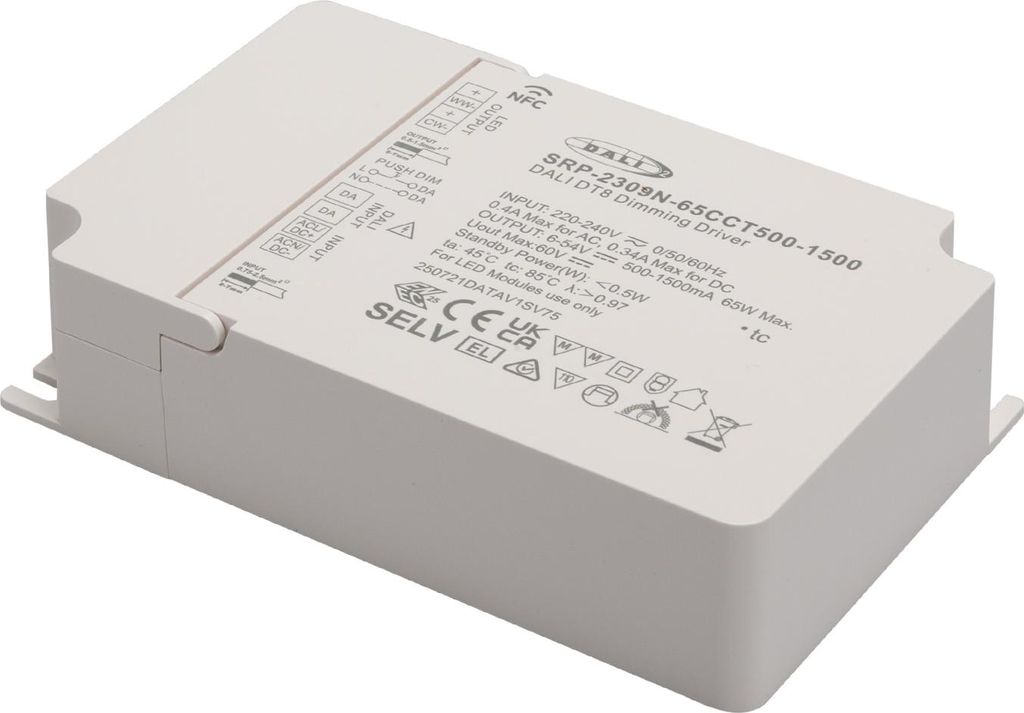 CONNEX SRP-2309N-65CCT500-1500 Dali / PUSH DT8 NFC CCT Netzteil bis 65W 500-1500mA