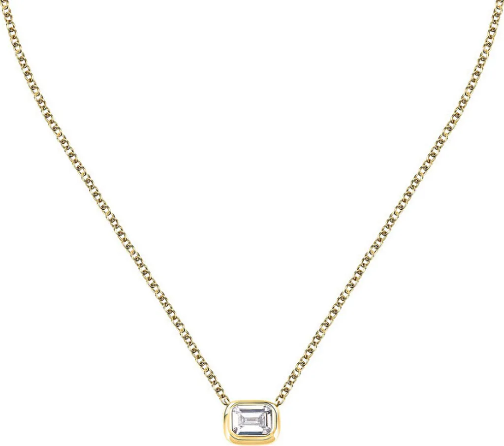 Elegante collana placcata oro con zirconi a T TJAXA20