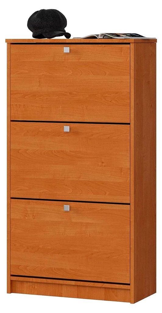 Schuhschrank mit 3 Schuhkippern | Schuhkipper | Geschlossenes Schuhregal | Schuhbank | Schuhaufbewahrung | B60 x H113 x T28,5 cm, Gewicht 29 kg | F...