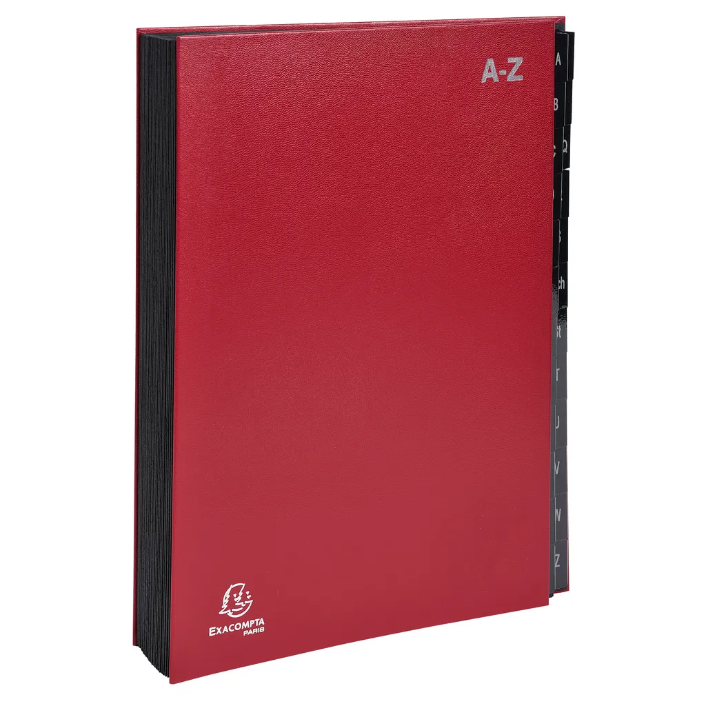 Exacompta 57225E - Trieur 24 Compartiments Rigide Rouge 24x34cm