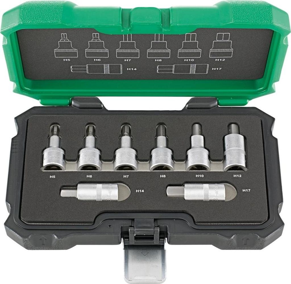 Fortis Schraubendreher-Einsatz-Garnitur 1/2, 8-tlg., 5 - 17 mm Innen6kant