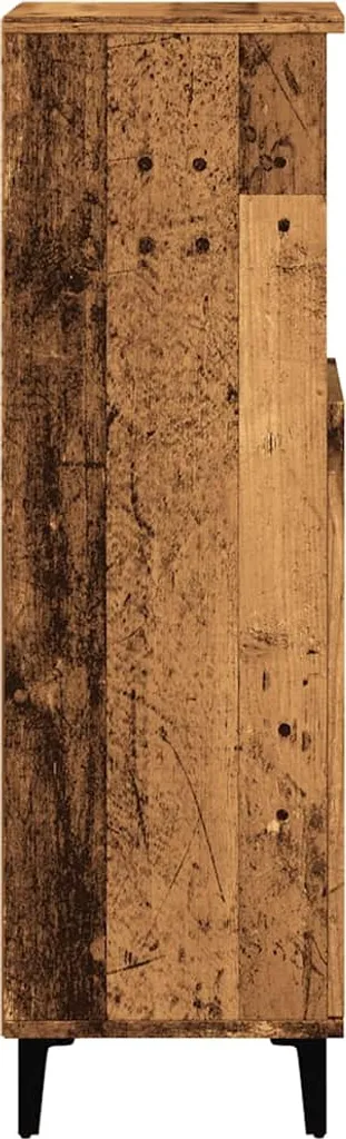 Colonna Bagno Effetto Legno Vecchio 30x30x100 cm Mobile Contenitore - 6