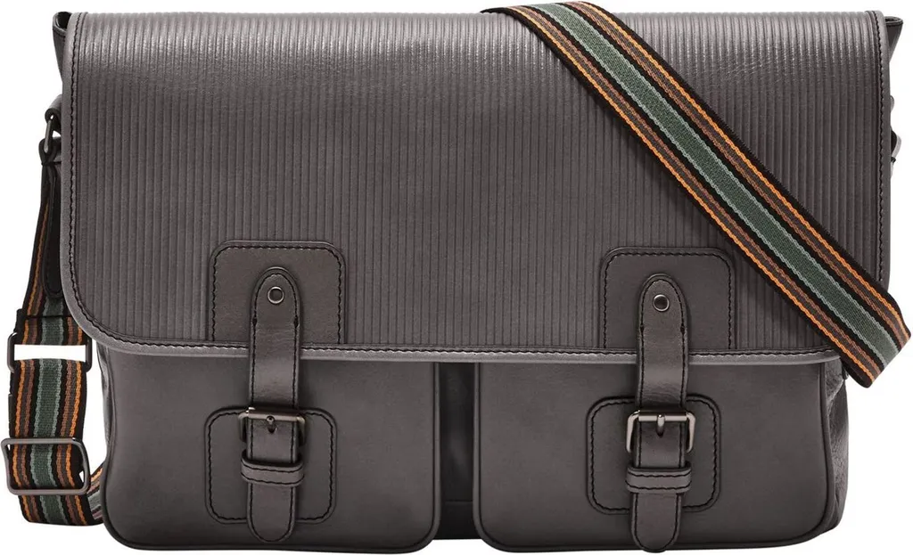 Protégez votre PC avec le Sac Fossil Greenville Messenger Cuir Gris