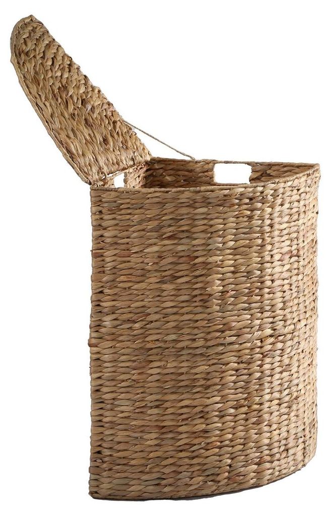 Eckiger Wäschekorb aus Wasserhyazinthe – H 66 cm Produktbild 