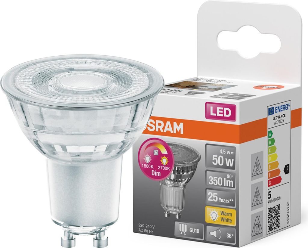 Żarówka LED PAR16 Reflektor GU10 4.5W = 50W 350lm Zdjęcie produktu 