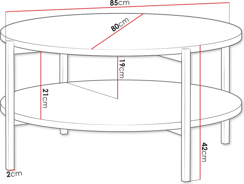 Tavolino Caffè PASQUAL 2 Rovere Artisan e Nero Opaco - Stile Moderno - 2