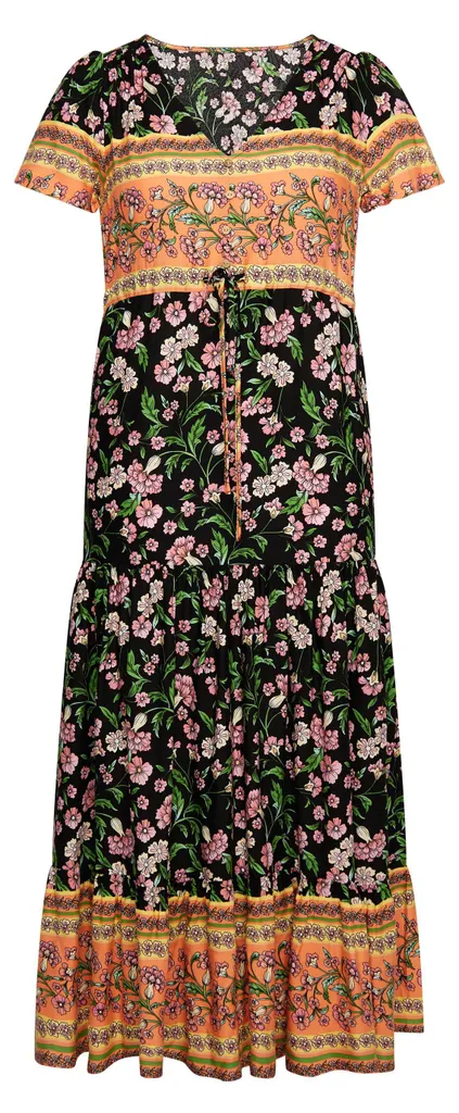 Robe MERRO femme noir multicolore L - Idéale pour sorties et travail