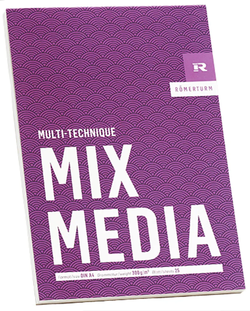 Bloc Mix Media DIN A3 RÖMERTURM Grain Fin 25 Feuilles de Qualité