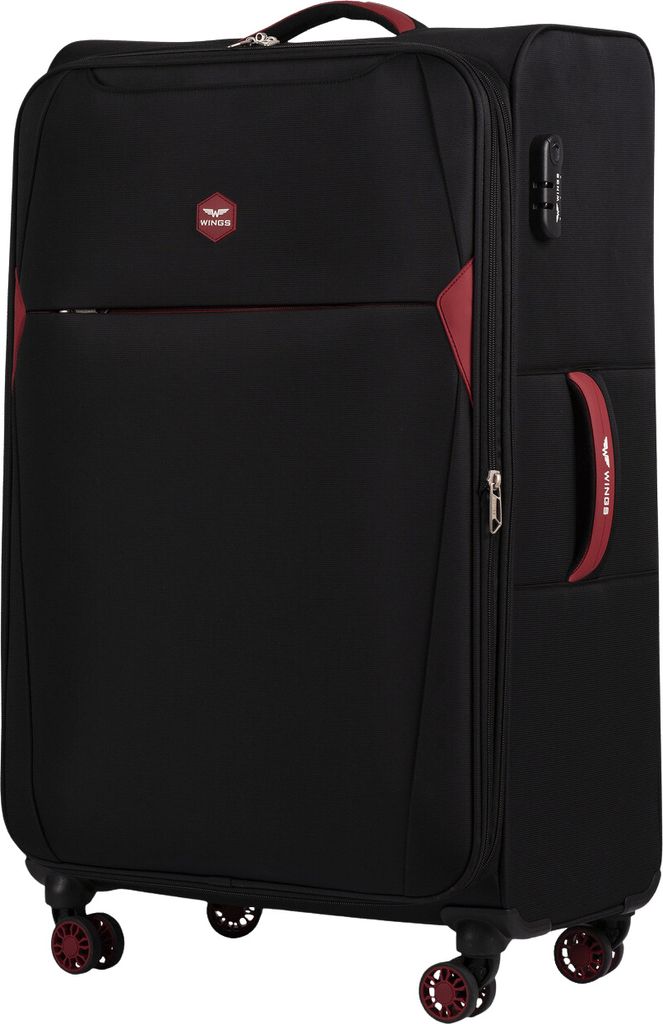Duża walizka soft-shell DIPPER Wings 28" czarna, 110 l, z Zdjęcie produktu 