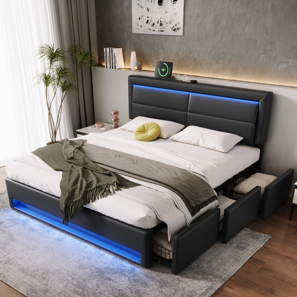 Moduf Postele MODFU Čalouněná postel 160x200 cm se 3 | Kaufland.cz