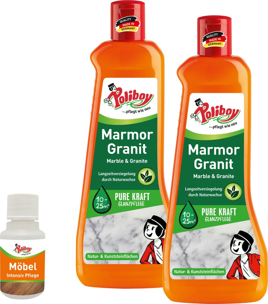 Poliboy Marmor Granit Pflege - 2x500ml - schützt und pflegt Produktbild 