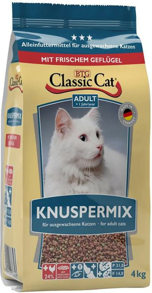 Classic Cat aliment sec croustillant 4kg riche en protéines animales
