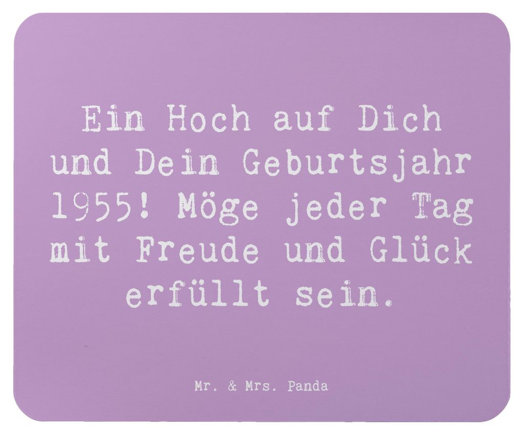 Mr. & Mrs. Panda mousematte Spruch 1955 Geburtstag - Lavendeltraum - Geschenk, Ein Hoch auf Dich, Jahrgang, pc mousepad, Geburtsjahr, Geburtstagsfe...