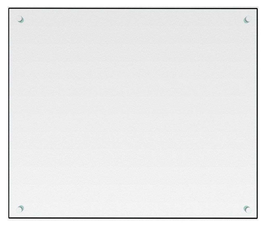Küchenrückwand Spritzschutz aus Hartglas, 70 x 60 cm, Weiß
