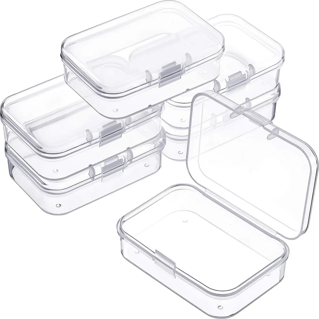 Lot de 24 petites boîtes de rangement transparentes en plastique 6x4cm