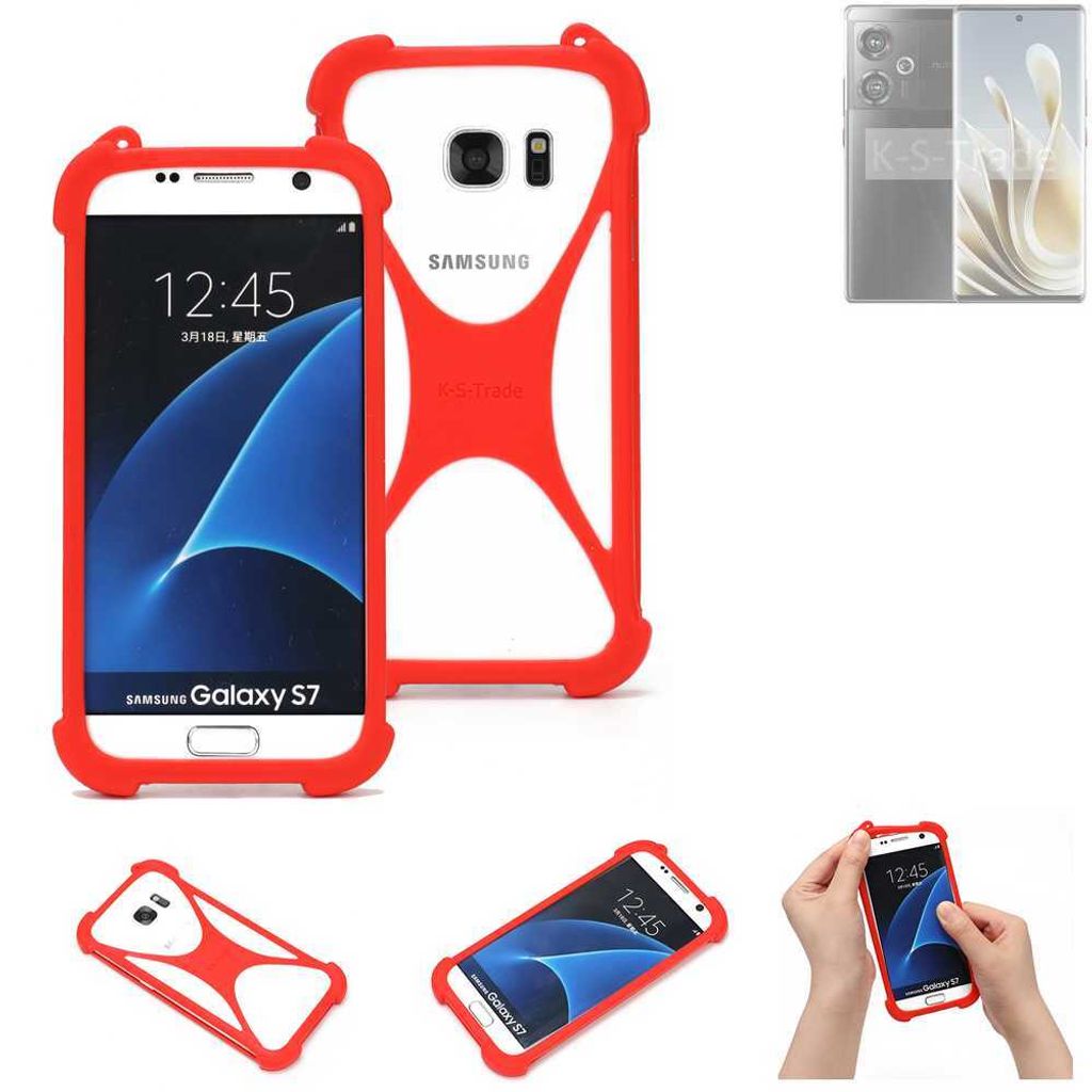 K-S-Trade Handy-Hülle kompatibel mit Nubia Z50S Schutz-Hülle Bumper Silikon Schutz Hülle Cover Case Silikoncase Silikonbumper TPU Softcase