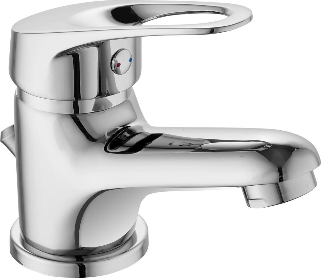 sanicomfort Waschtischarmatur ATHEN Chrom – Einhebelmischer für Waschbecken inkl. Ablaufgarnitur – Badarmatur aus Messing, modernes Design, ei...