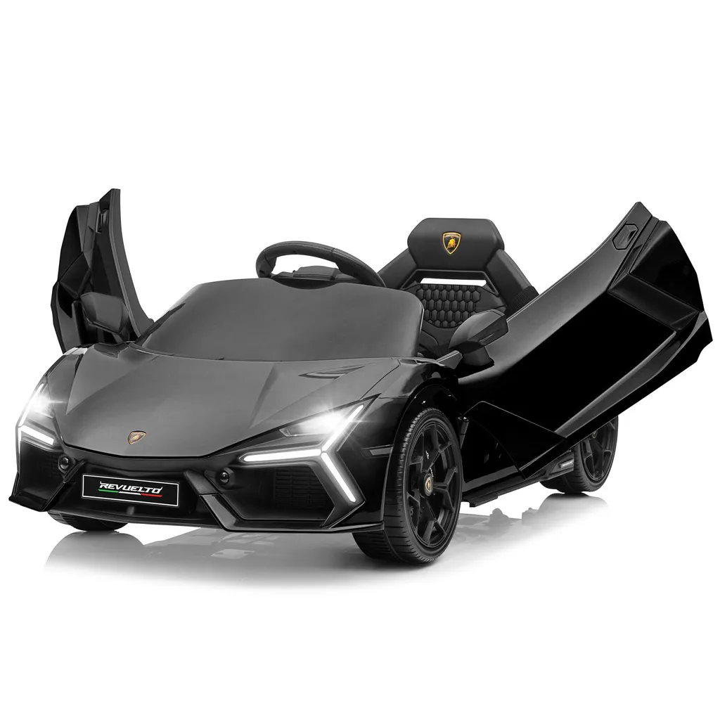 Lamborghini Revuelto Enfant Noire 12V Jouet de Conduite avec Télécommande